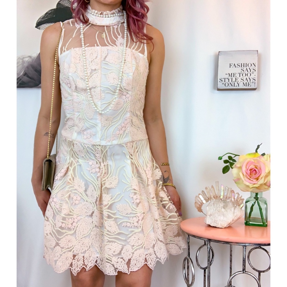 Nanette Lepore High Neck Lace Dress